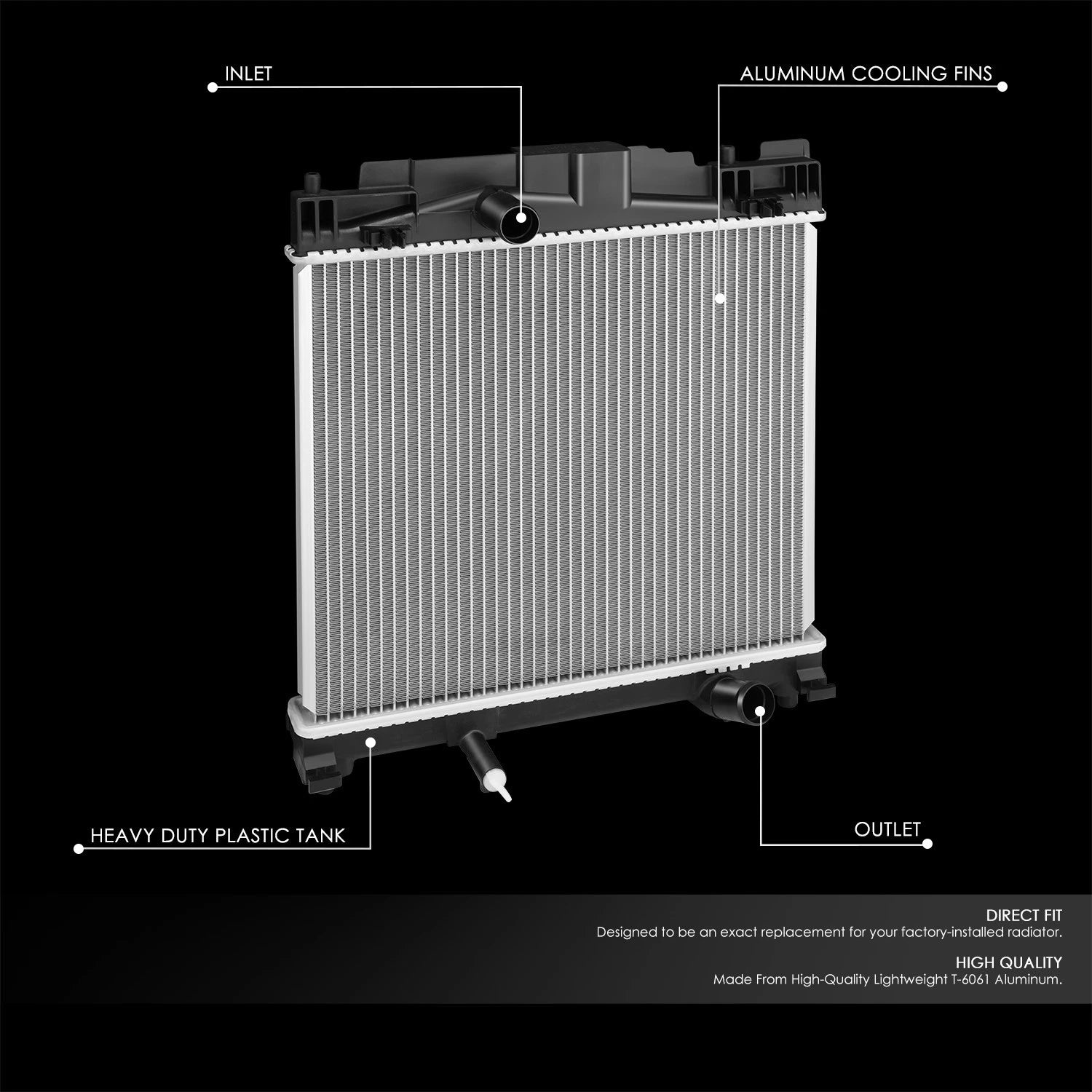 High-Pressure Aluminum Engine Cooling Radiator DPI13263 for Scion iQ (2012–2015)