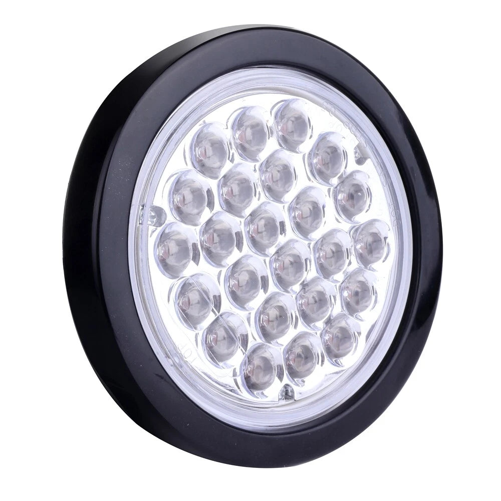 Set of 4 Amber/White 4" Round LED Signal Side Marker Lights for Truck Trailer