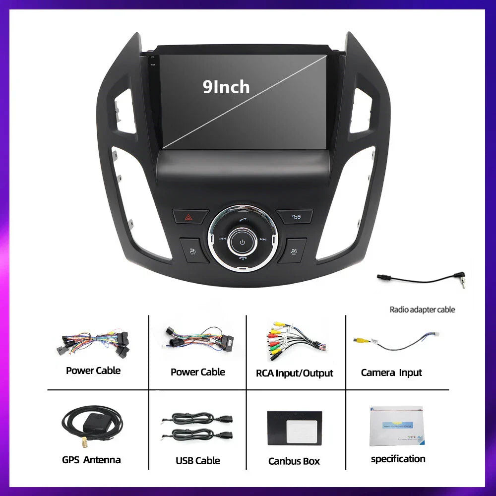 9" Carplay Head Unit Navigation for Ford Transit/Tourneo Connect (2014-2018)