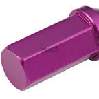 20 PCS Closed End M12x1.5 50mm Tall Purple Aluminum Lug Nuts + Adapter