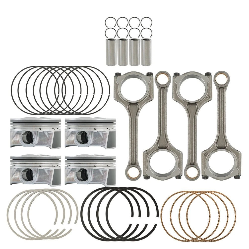 Set of 4 Piston & Rings Connecting Rod Kit for Kia Forte, Hyundai Tucson (2014–2017)