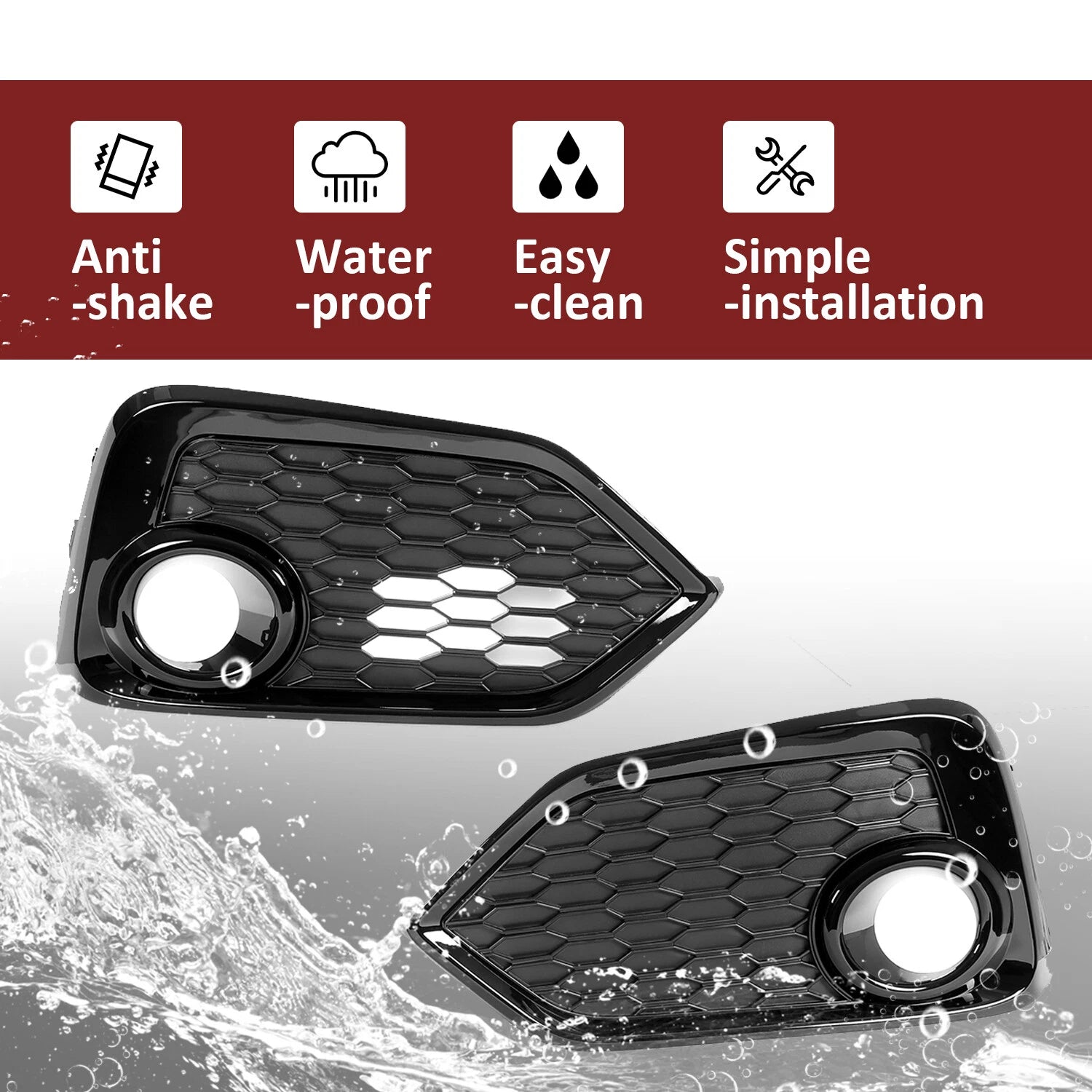 Fog Light Trim Bezel Covers for Honda Civic Hatchback (2017–2019)