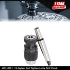 Keyless Precision Self Tighten Lathe Drill Chuck for MT3-B18 (1-16)
