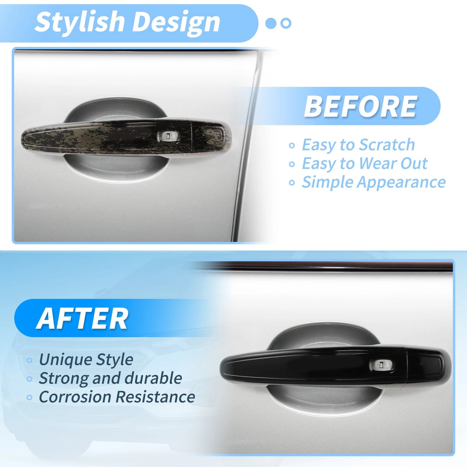 Exterior Door Handle Cover Trim for Chevy Malibu Equinox Blazer (2016–2024)