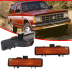 Amber Front Bumper Parking Signal Lights for Chevy S-10 / GMC S-15 (1983–1993)