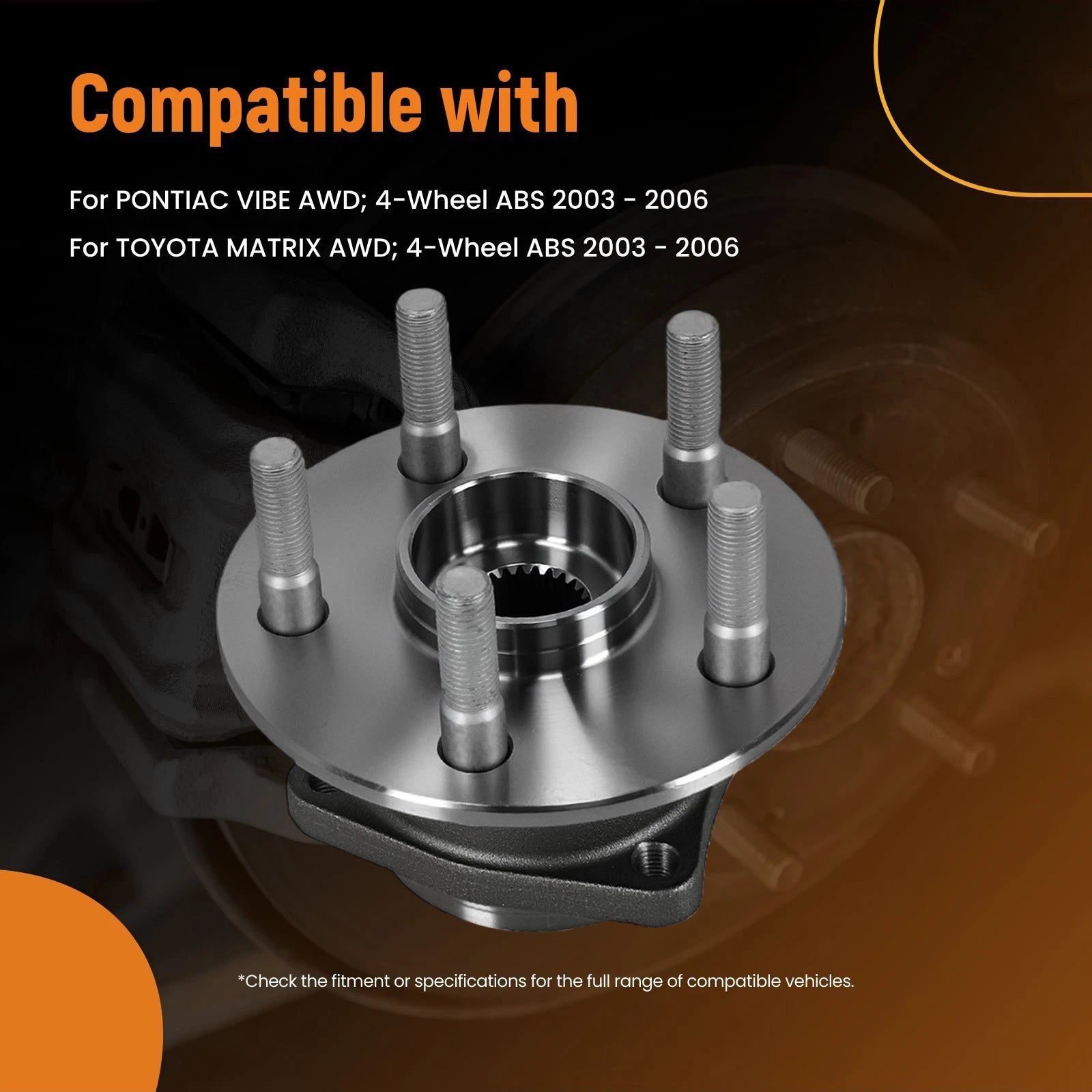 Rear Wheel Hub Assembly for Pontiac Vibe AWD (2003-2006)
