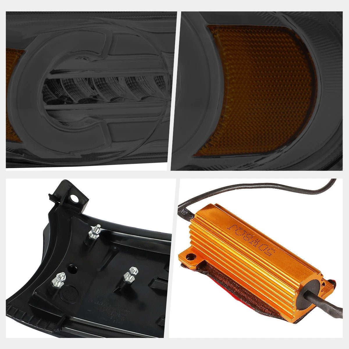 3Pcs Cab Roof Running Light Chrome Housing Yellow LED for Silverado Sierra (2002–2007)