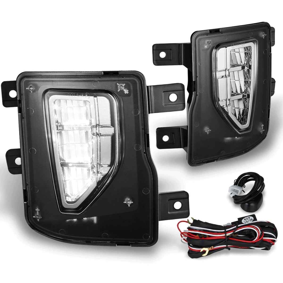 Full LED Fog Lights for Chevy Silverado 1500 (2016–2019) w/Wiring Harness+Switch