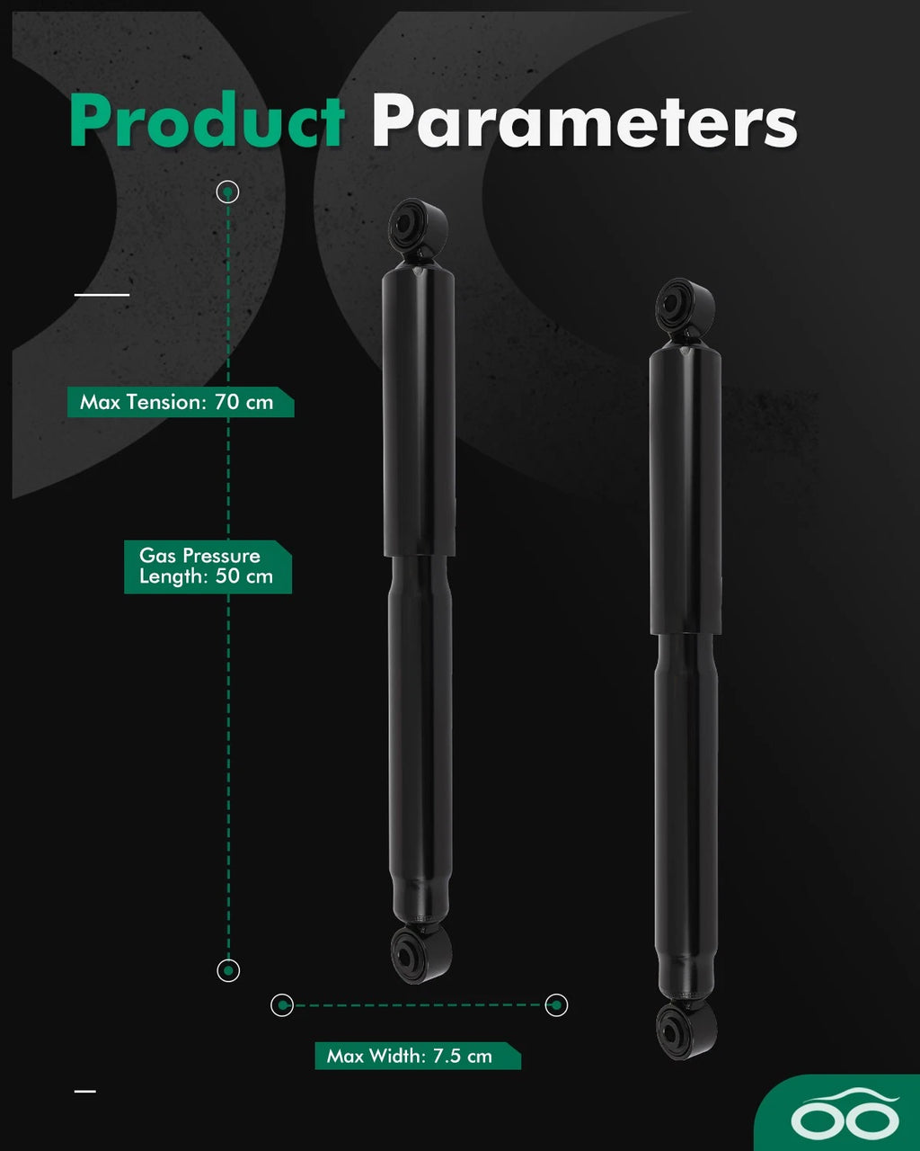 Set of 2 Rear Shock Struts for Chevrolet Silverado 3500 HD (2011–2022)