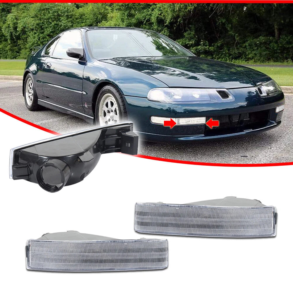 2X Clear Front Inner Turn Signal Light Housing for Honda Prelude (1992–1996)