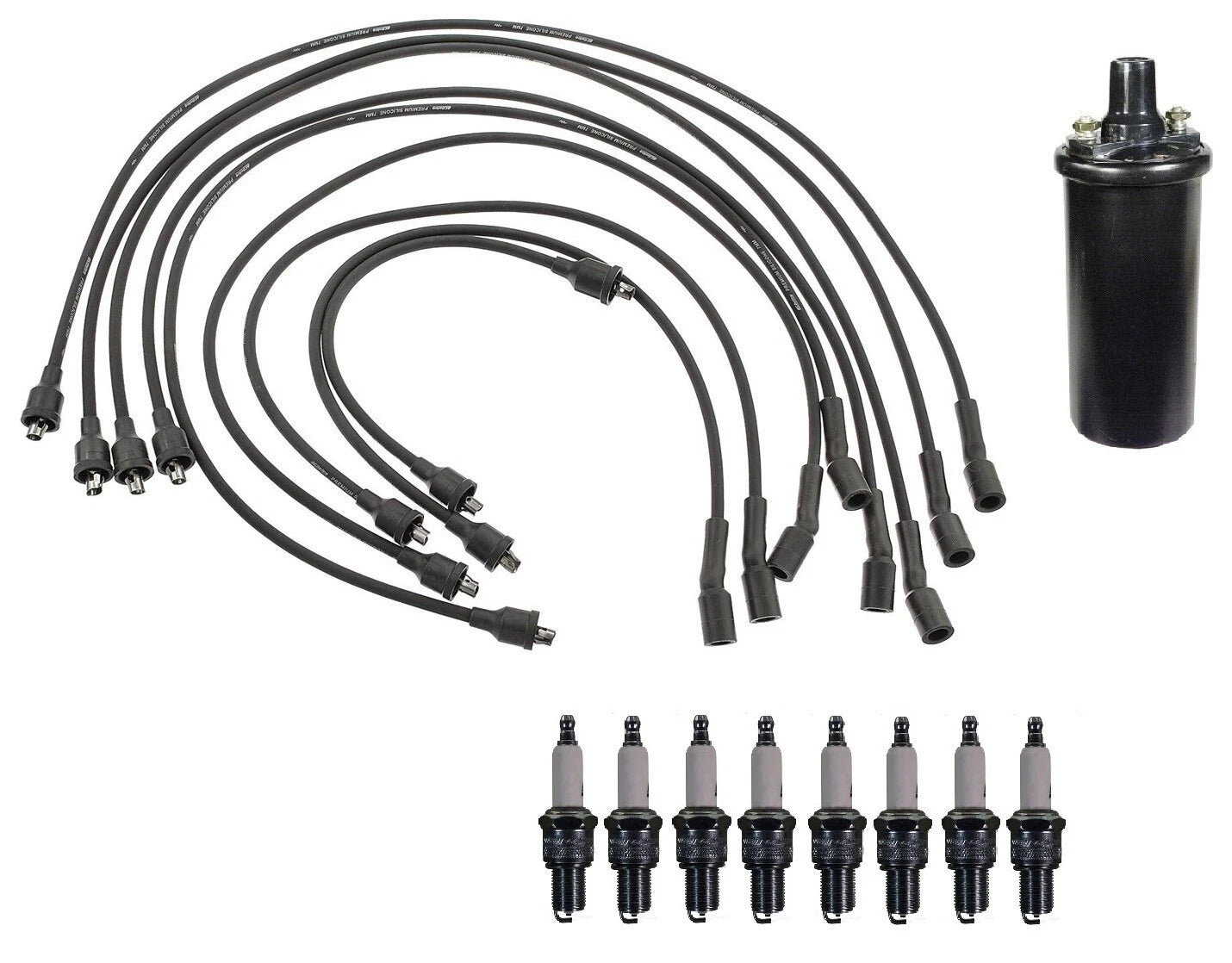 Ignition Wires & 8 Spark Plugs Kit for Chevrolet Caprice (1968)