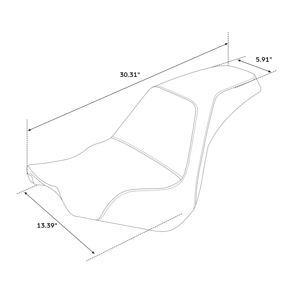 Black Blue Rider Driver Passenger Seat for Harley Softail (2018-2025)