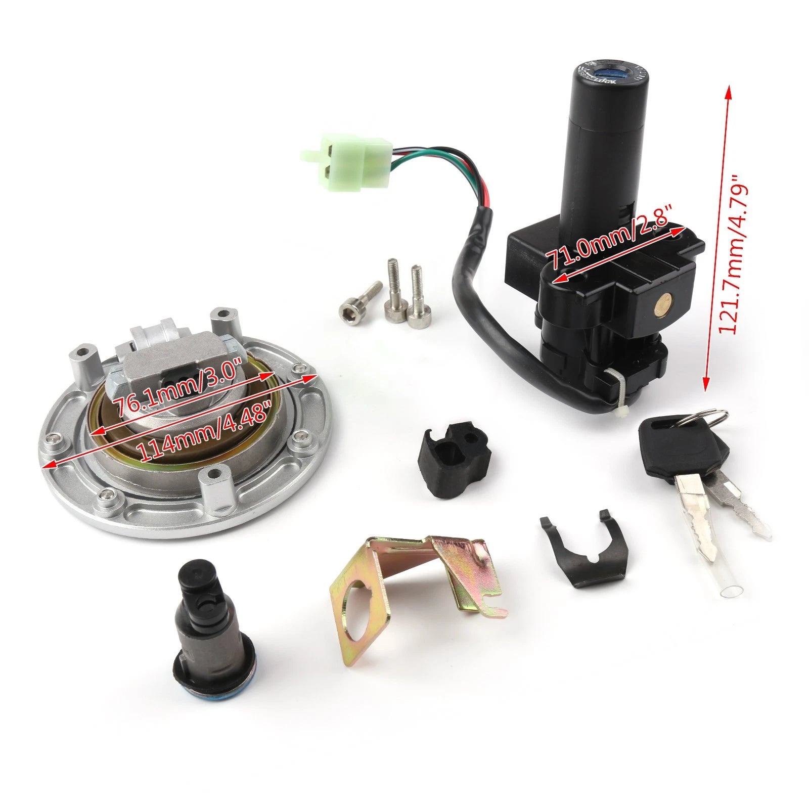 Ignition Switch Lock Fuel Gas Cap Key Set for Honda CB750 F2 (1992–2001), CB1300 (1998–2002)