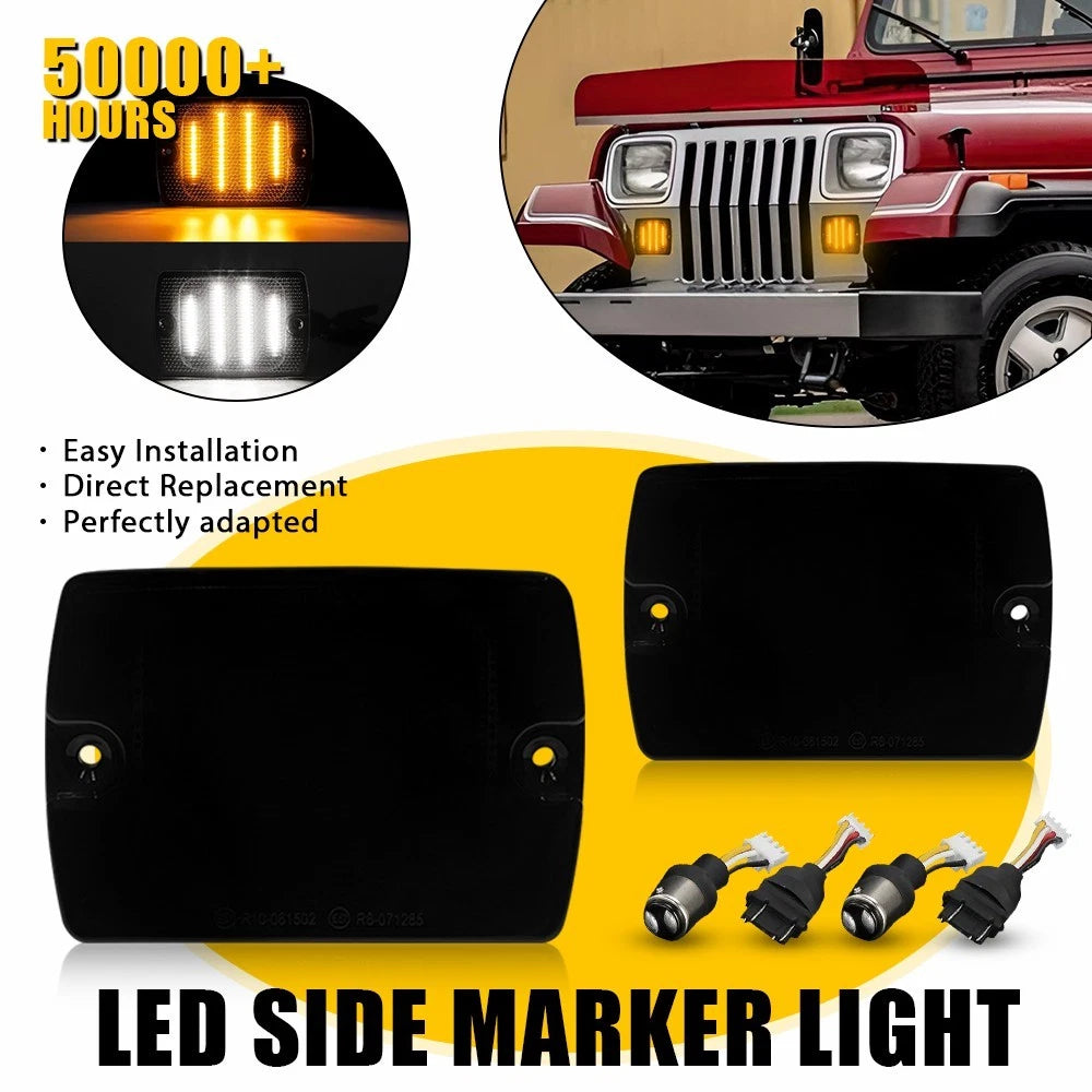 2X 60cm Flexible LED Headlight Strip for Universal Vehicles