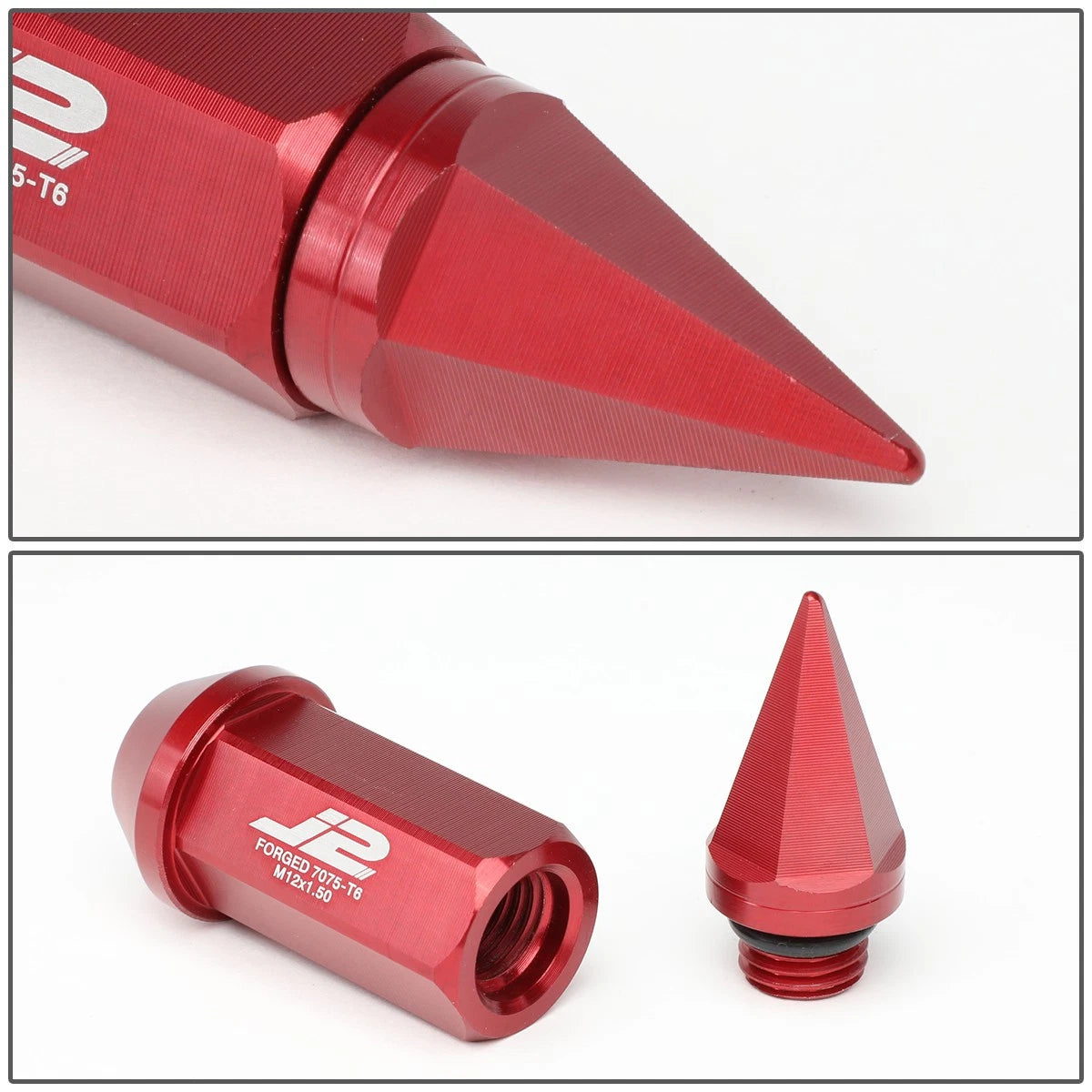 20Pcs J2 7075 Forged Aluminum M12x1.5 Spiky Cap Lug Nuts for