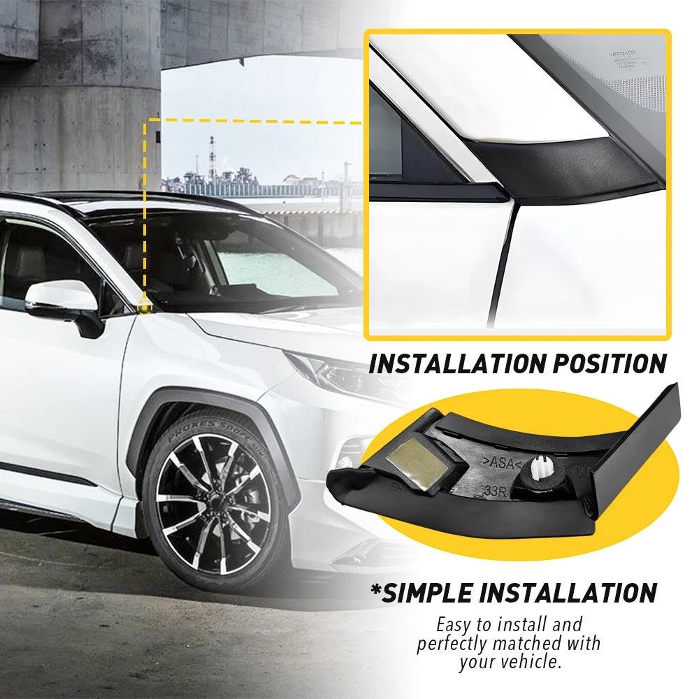 A-pillar Trim Panel Cover for Toyota RAV4 (2019â2023) Black ABS