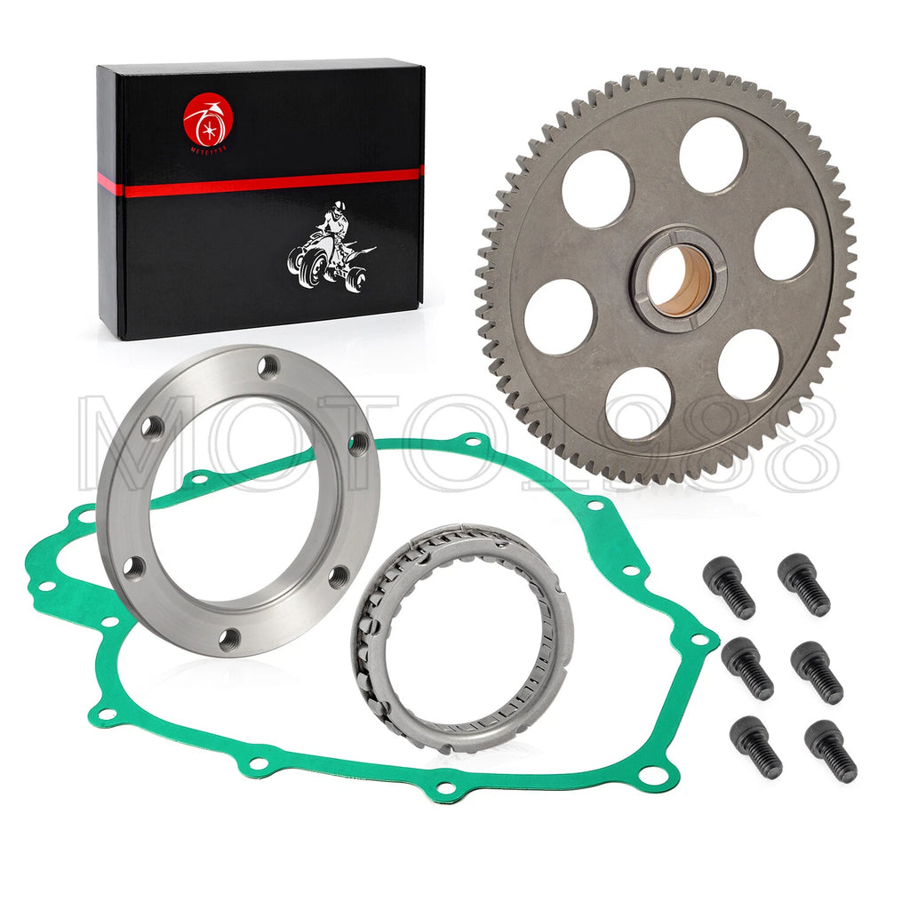 Starter Clutch Kit One Way Gear Bearing Gasket for Yamaha Rhino 660 (2003–2008)