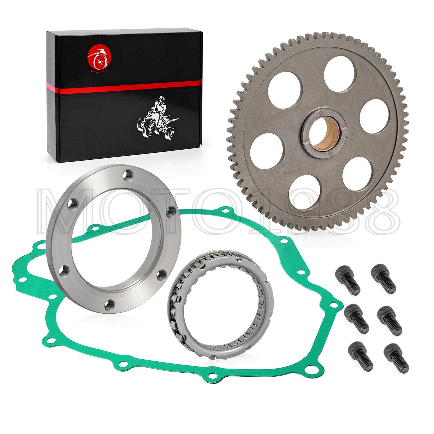 Starter Clutch Kit One Way Gear Bearing Gasket for Yamaha Rhino 660 (2003–2008)