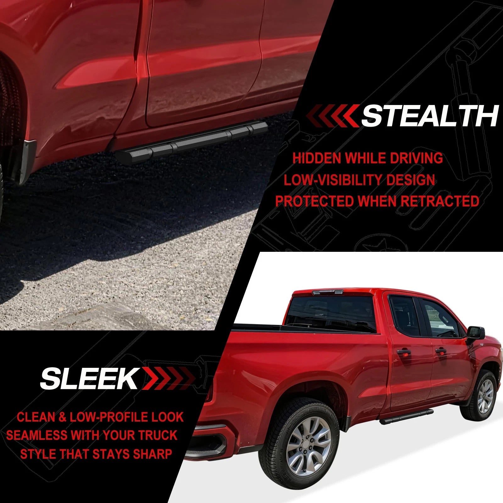 Power Drop Steps for Silverado Sierra 1500 Double Cab (2019-2026)