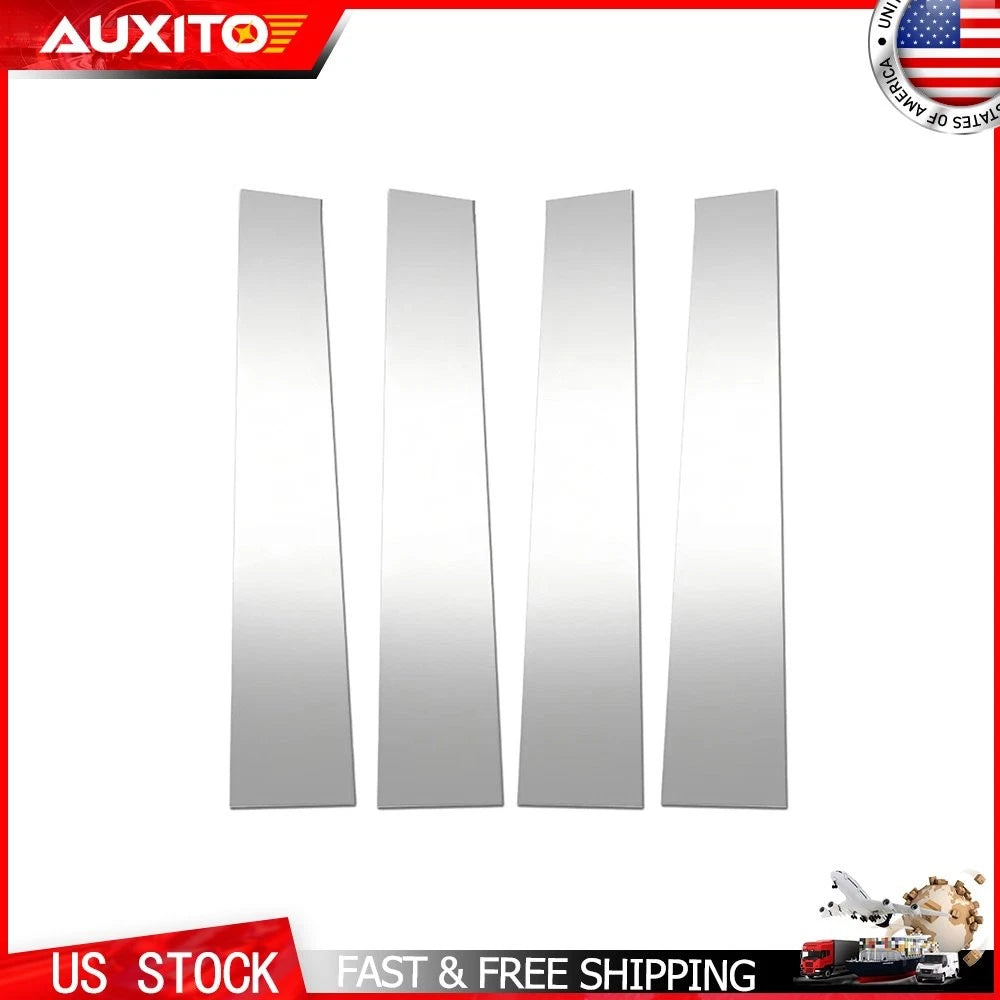 Set of 4 Gloss Chrome B-Pillar Cover Trim for Dodge Ram 1500 (2019–2025)