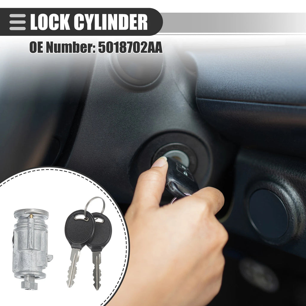 Set of 1 Ignition Switch Lock Cylinder with 2 Keys for Dodge Dakota (NO.5018702AA)