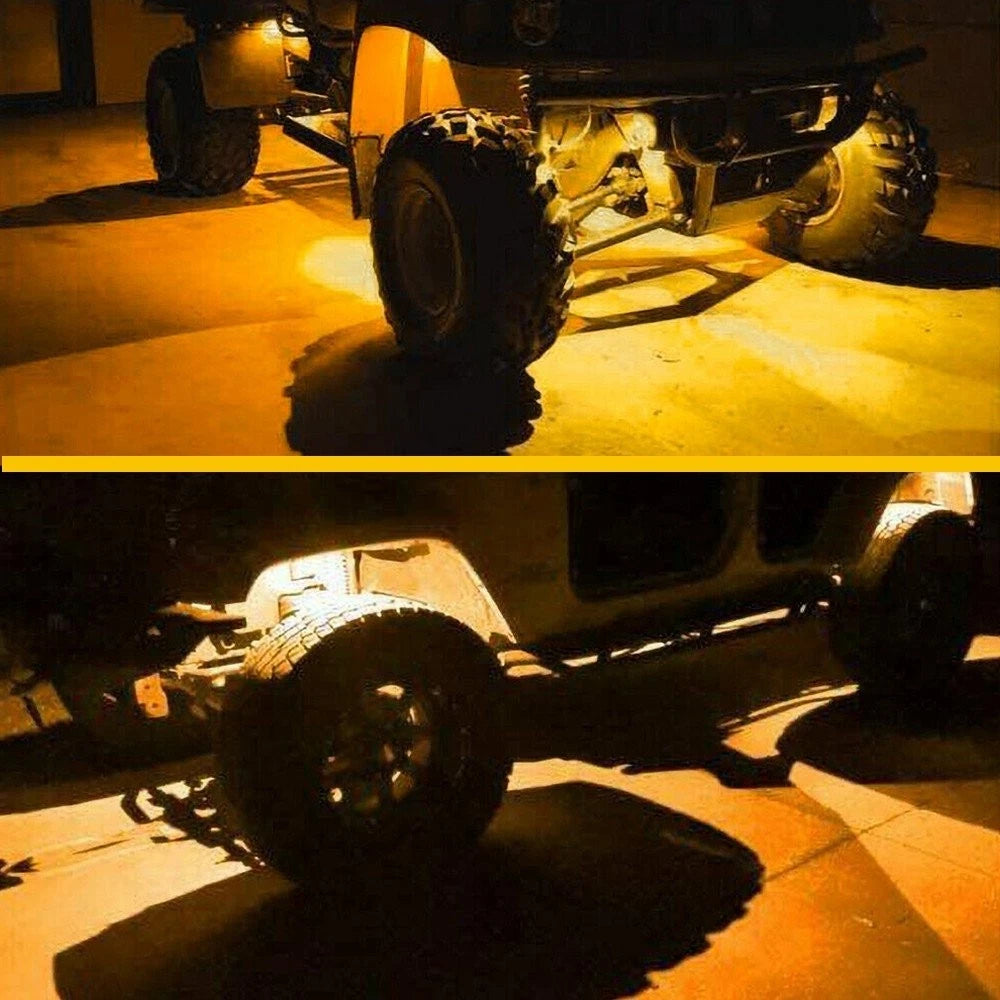 4X Amber LED Rock Lights for Jeep Off-Road Truck UTV