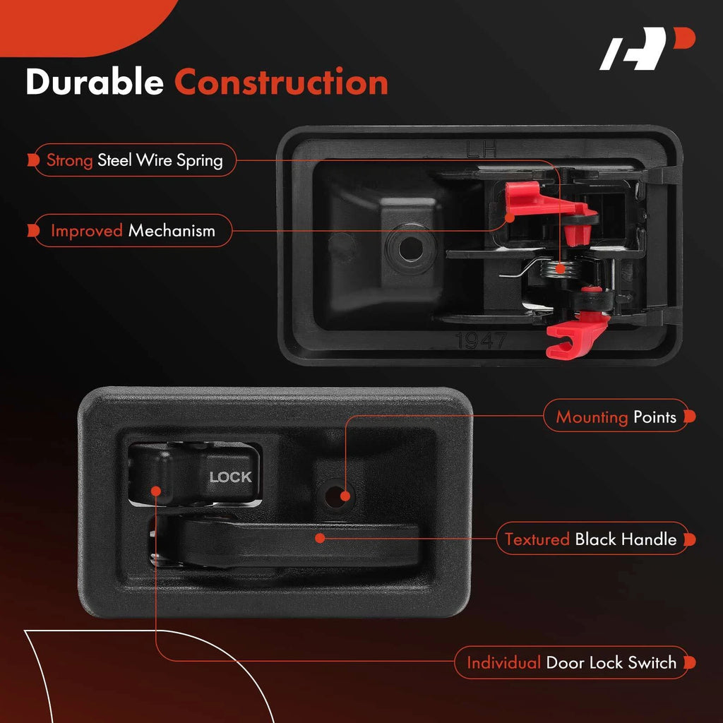 2X Front Interior Door Handle for Jeep Wrangler (1987-1995, 1997-2002)