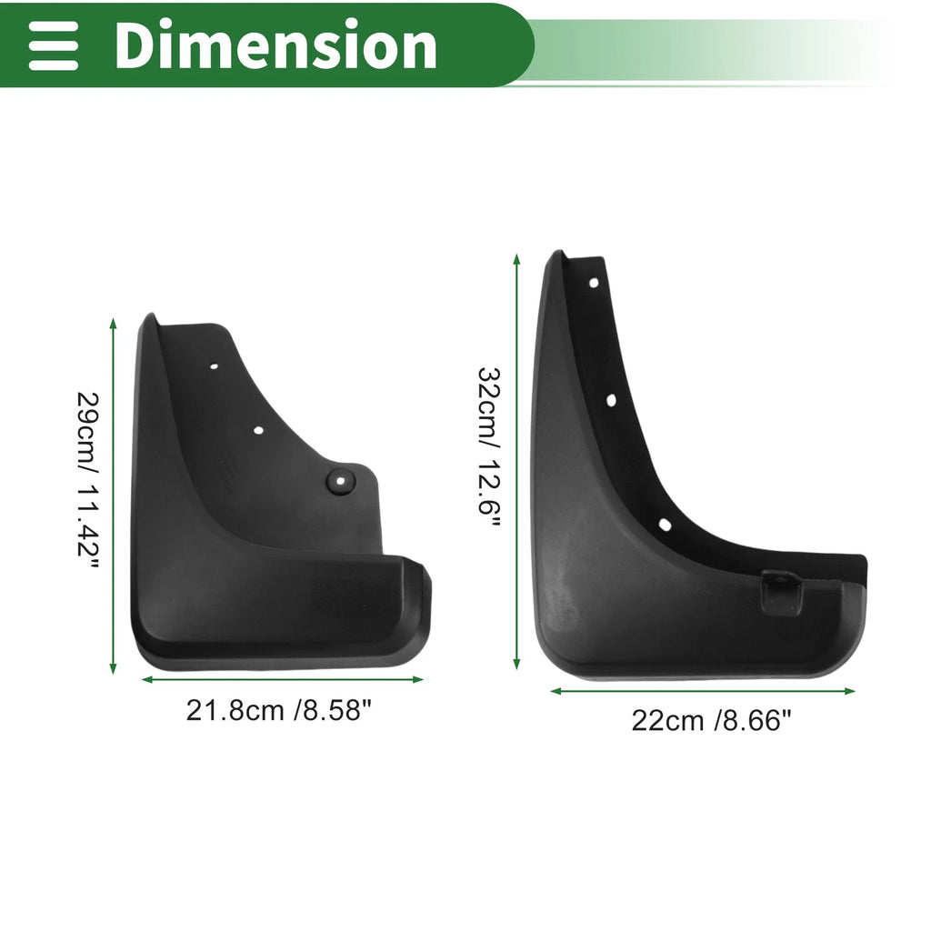 Mud Flaps Splash Guards for Ford Escape (2010–2013) w/ Mount Accessories