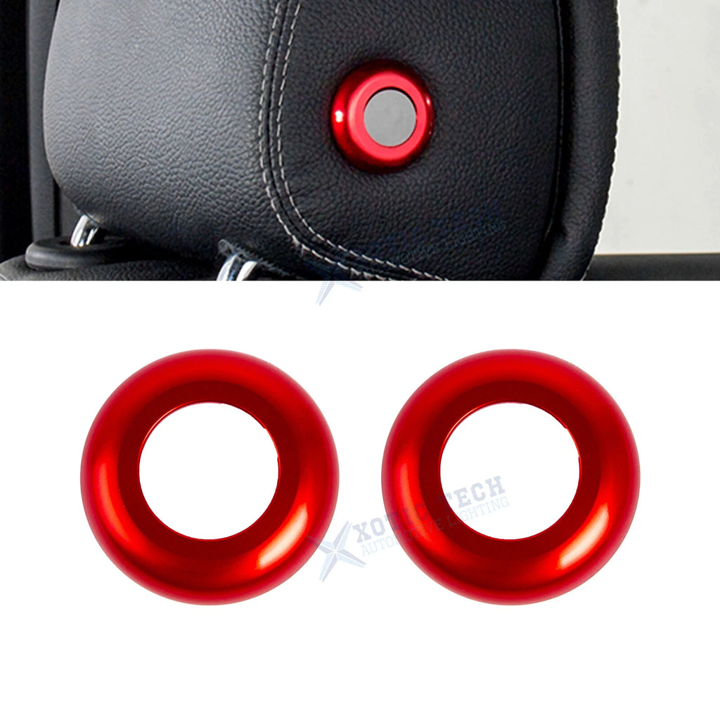 Red Front Seat Headrest Button Covers for Mercedes-Benz W205 (2015–2021)