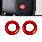 Red Front Seat Headrest Button Covers for Mercedes-Benz W205 (2015–2021)