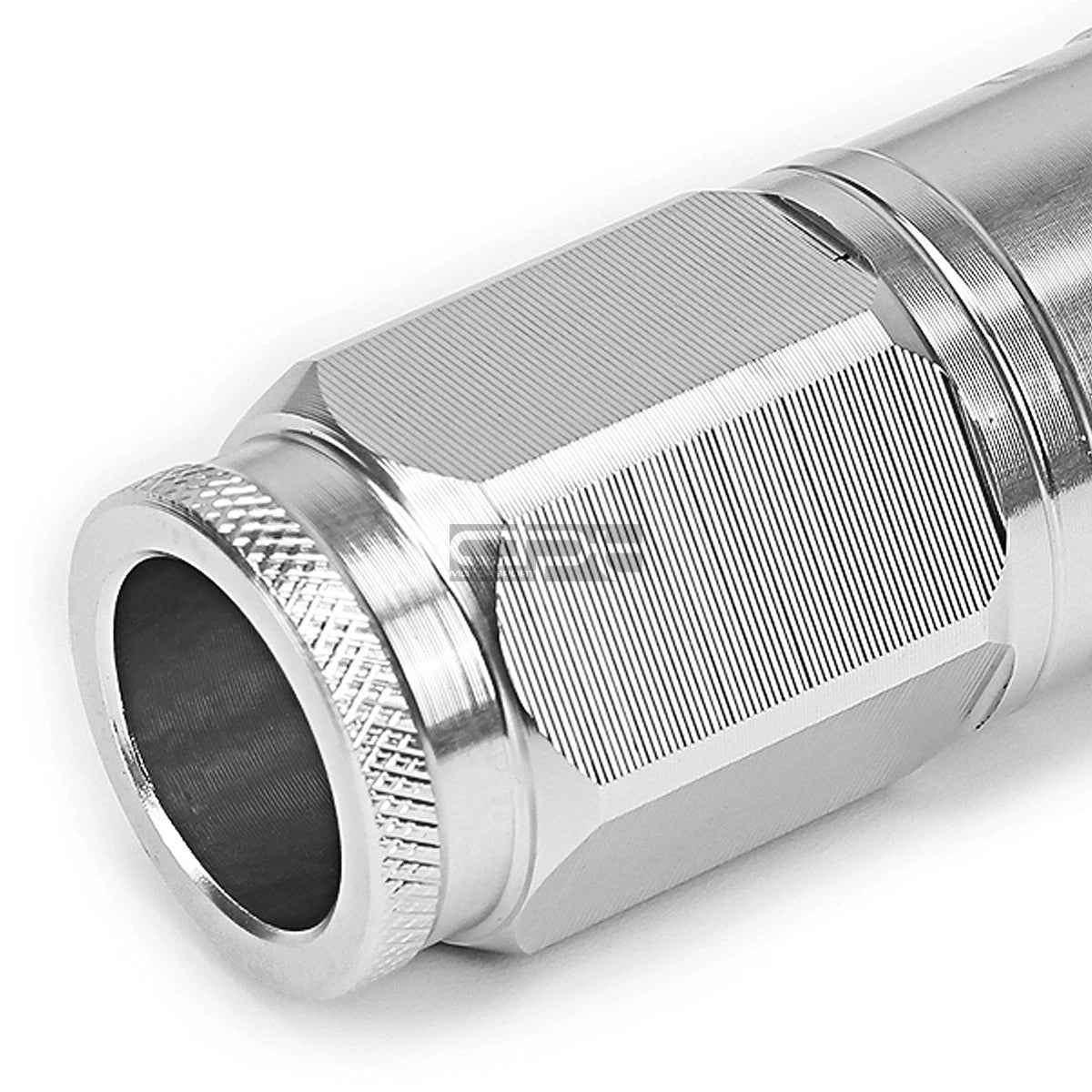 Set of 4 Open-End Aluminum Silver Lug Nuts + Adapter M12x1.5 for Automotive