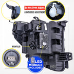 Full LED Headlight for GMC Sierra 1500 AT4/AT4X (2022–2026) BLK/CHR LH