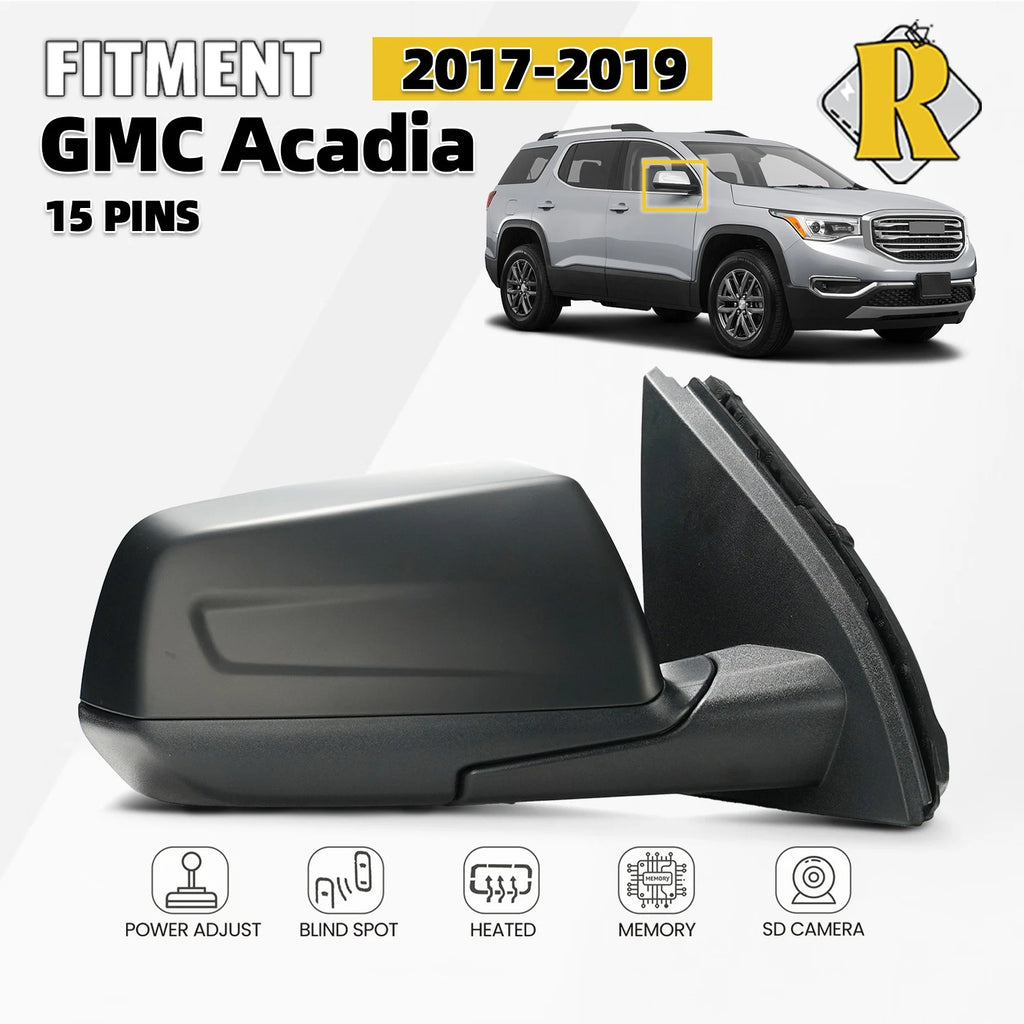 Right Side Mirror for GMC Acadia (2017–2019) Heated Memory Camera Blind Spot 15Pin