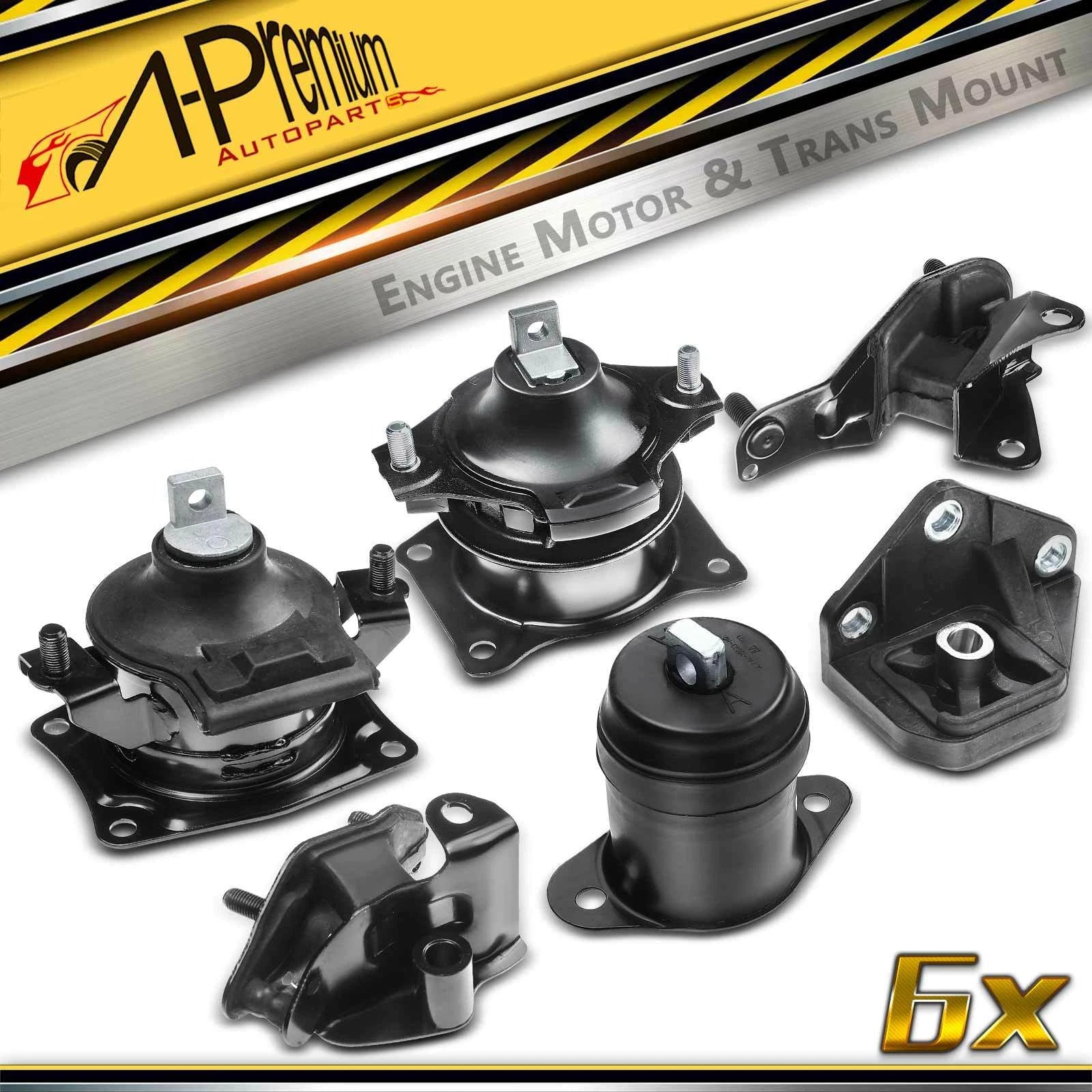 6X Motor & Transmission Mounts for Honda Accord (2003–2007)