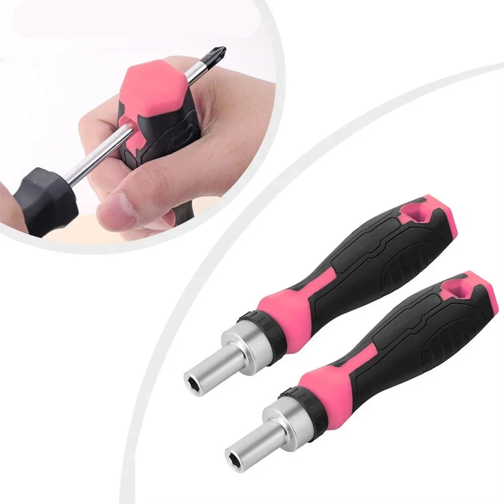1/4 in Hex Bit Handle for Automotive Use - Left Right Ratchet Action, Magnetic Tip