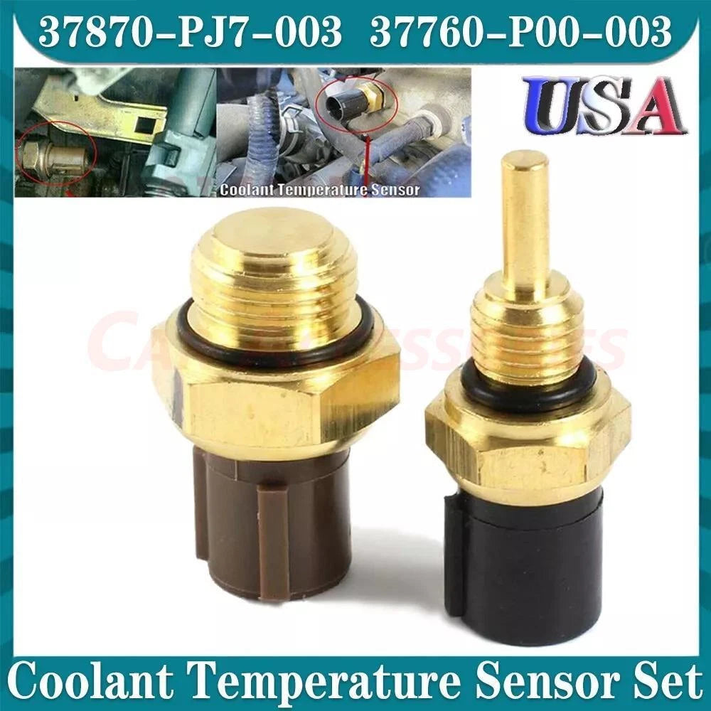 2PC Cooling Fan Switch Coolant Temp Sensor Kit for Honda Accord CR-V Civic
