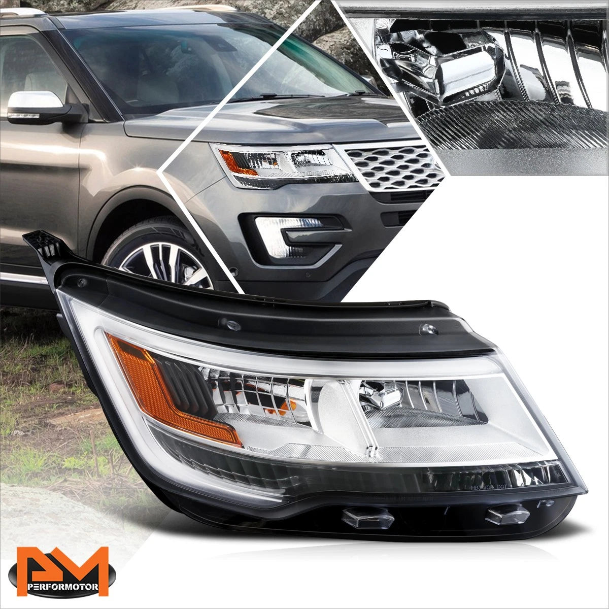Right Side LED DRL Headlight Lamp for Ford Explorer (2016–2018)
