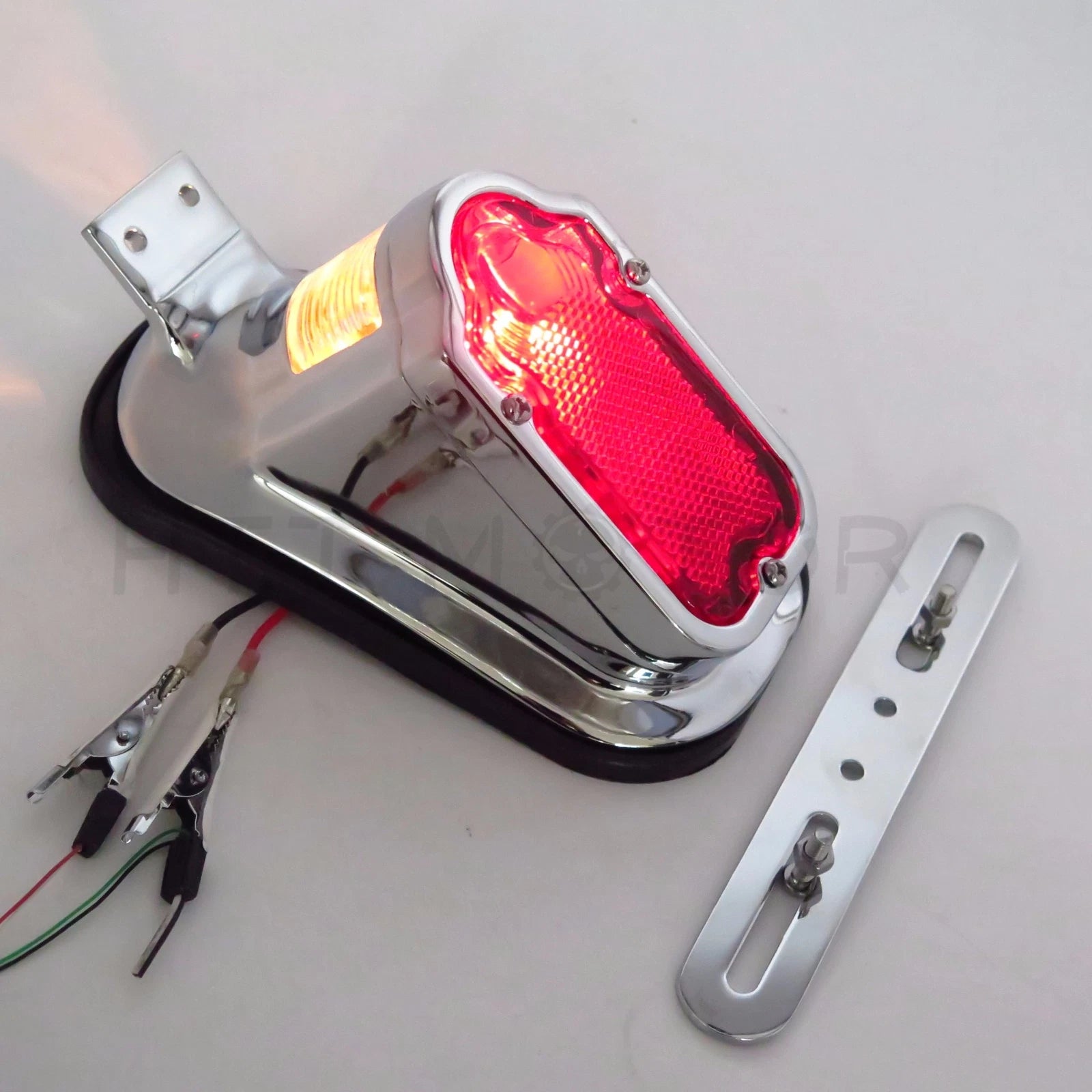 Chrome Red Tombstone Brake Tail Light Signal for Harley Davidson