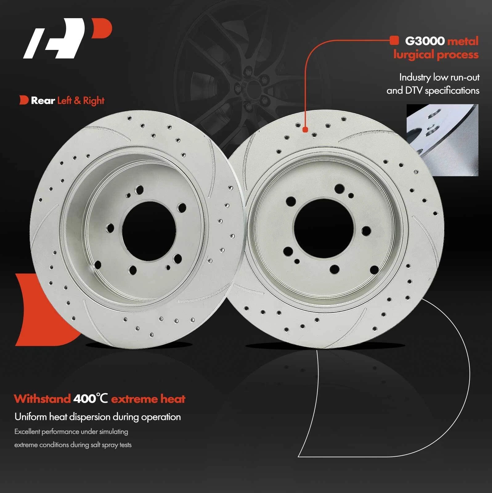 Rear Brake Rotor & Ceramic Pad Set for Mitsubishi Outlander (2007–2013)