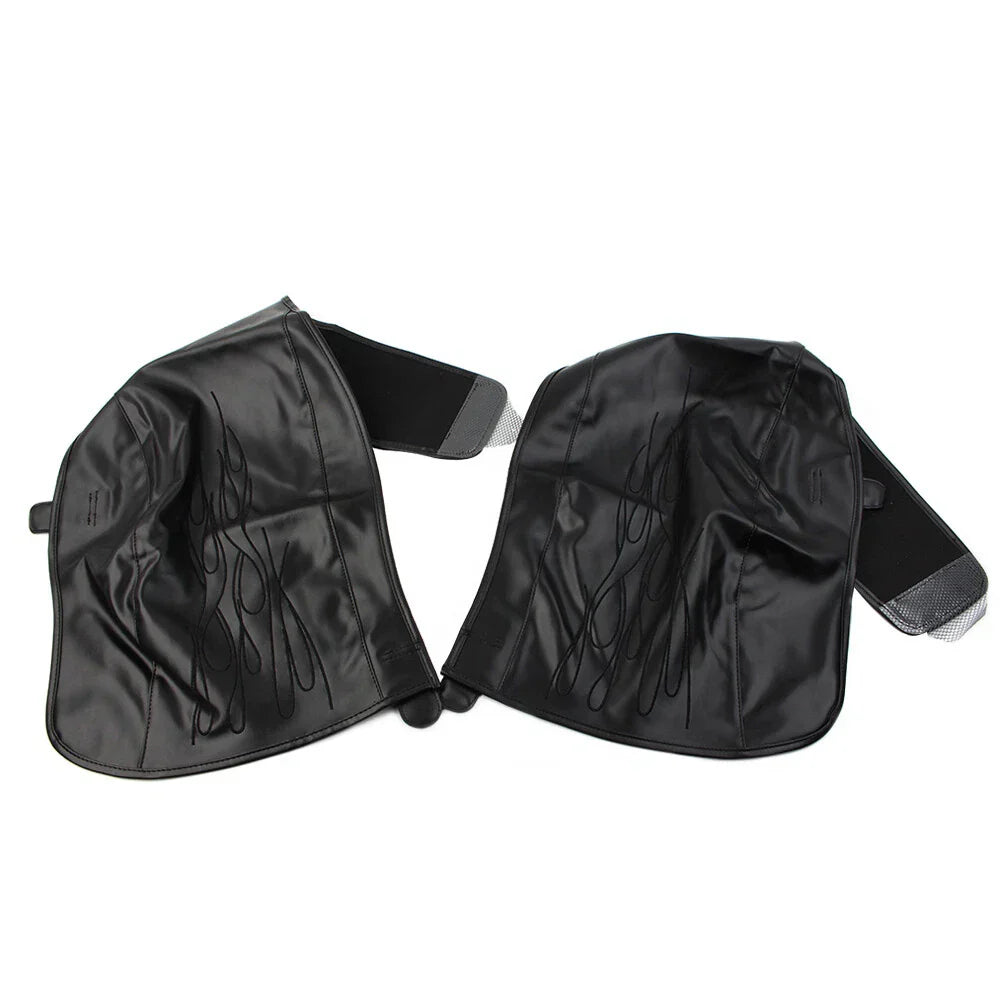 Black PU Leather Flame Rear Trike Fender Bra for Harley Tri Glide (2014-2023)