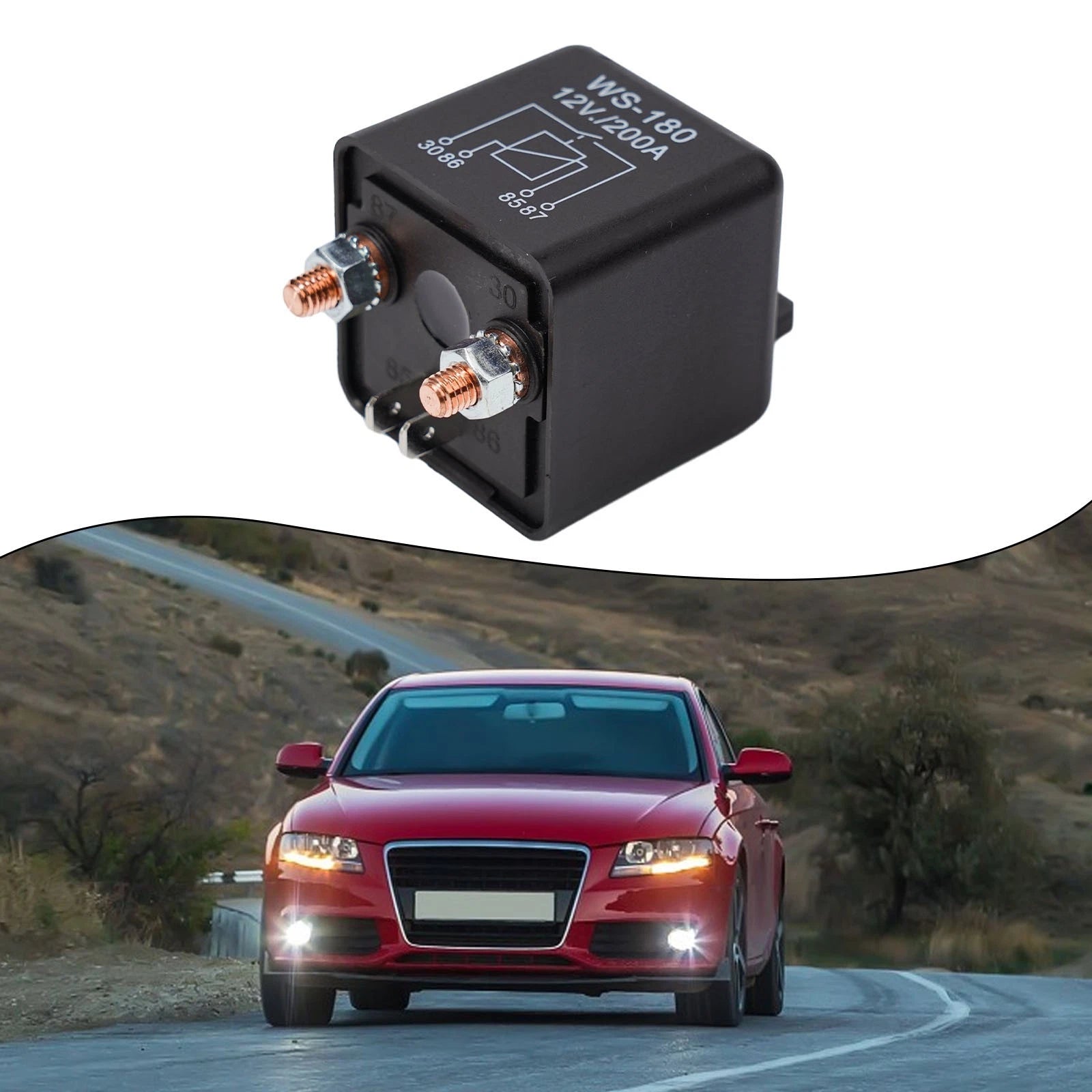 12V Isolator Relay 4Pin for Dual Battery Accessories Over 200A
