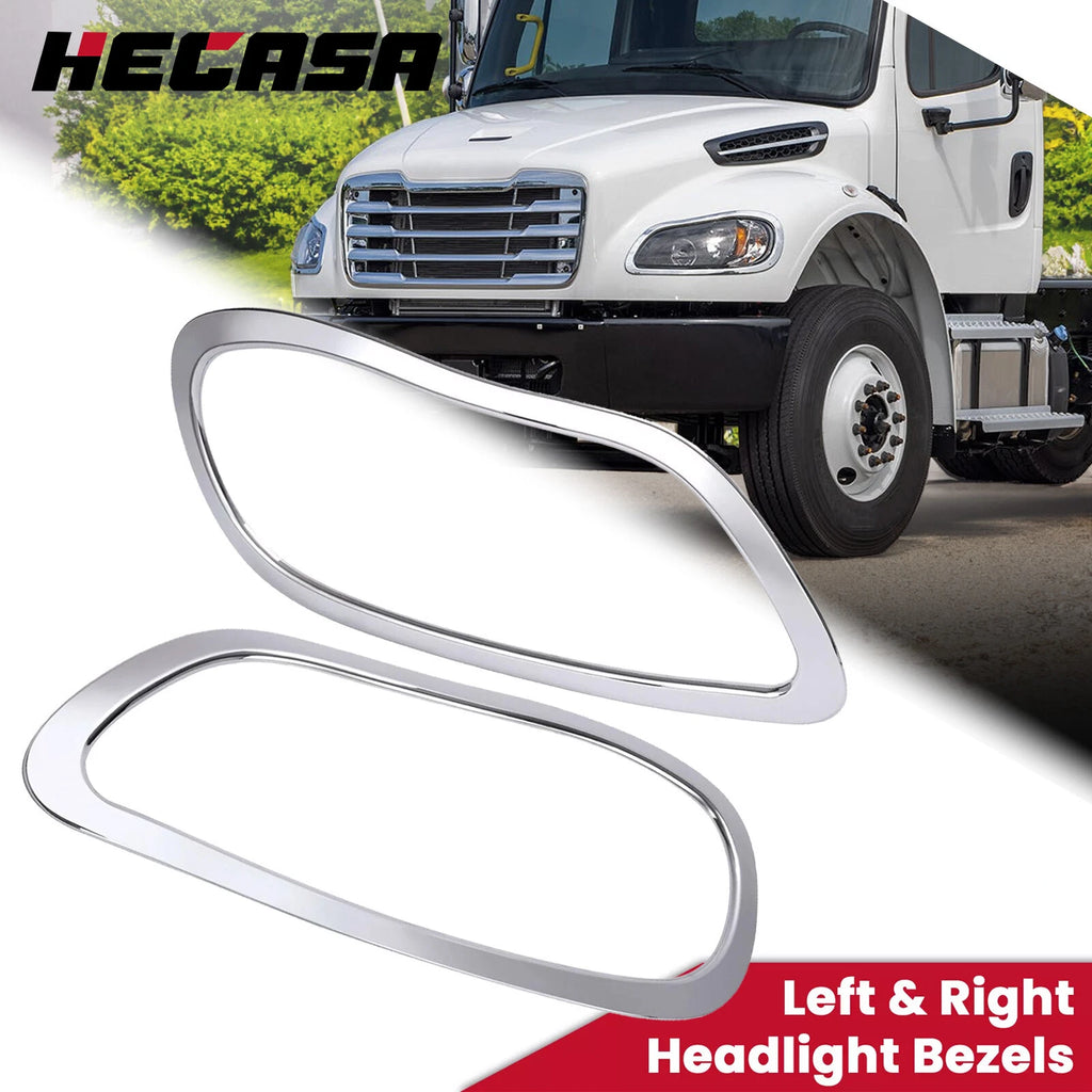 Chrome Headlight Bezels Trims for Freightliner M2 100 106 112 (2002–2018)