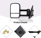 Set of 2 Manual Towing Mirrors for Chevy GMC Silverado Sierra (2008–2013)