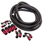 8AN Nylon Steel Braided Oil Fuel Line Fittings Hose End Adaptor Kit