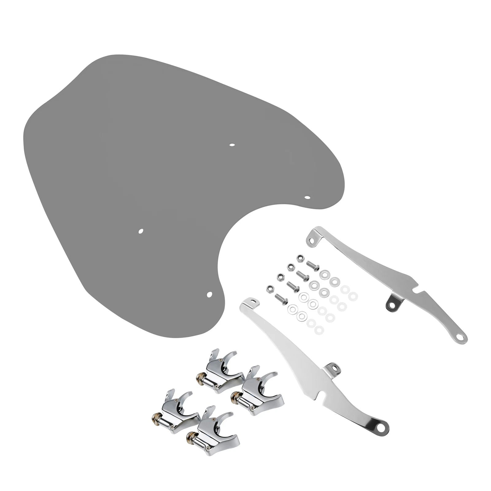 Smoke Windshield & 49MM Quick Clamps for Harley FXBB FXBR FXBRS (2018–2023)