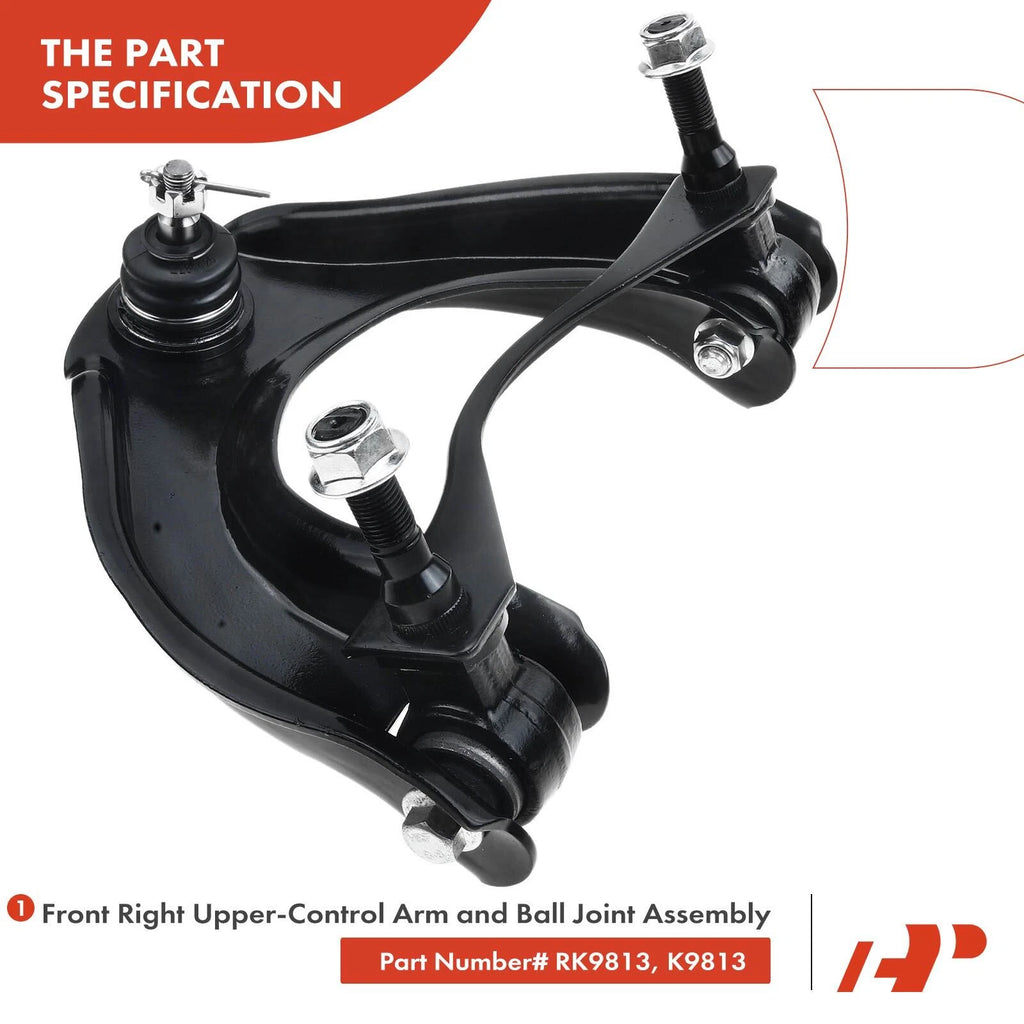 2X Front Upper Control Arm with Ball Joint for Honda Civic (1988-1991)