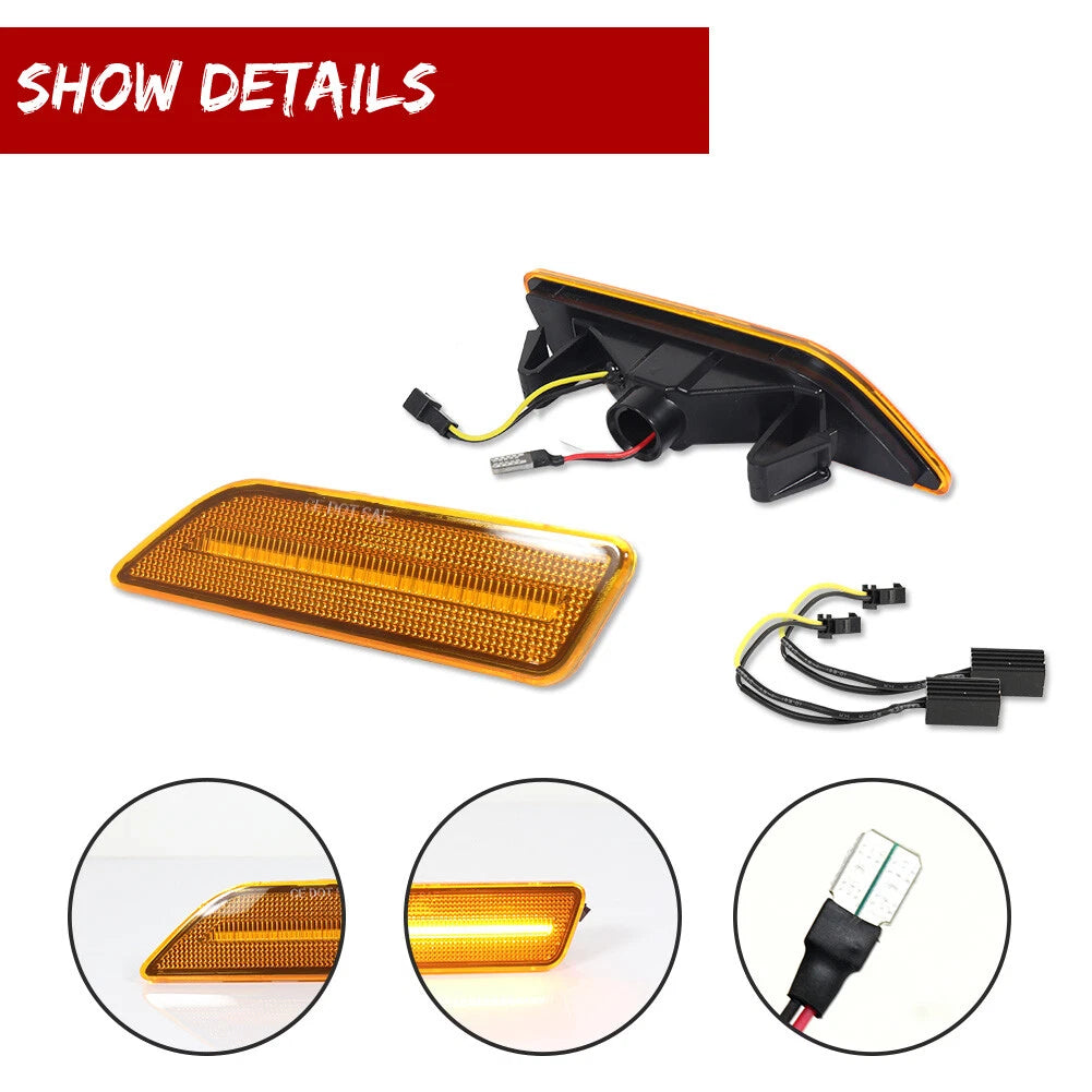 Amber Lens LED Front Side Marker Lights Kit for Benz W219 CLS550 CLS63 AMG
