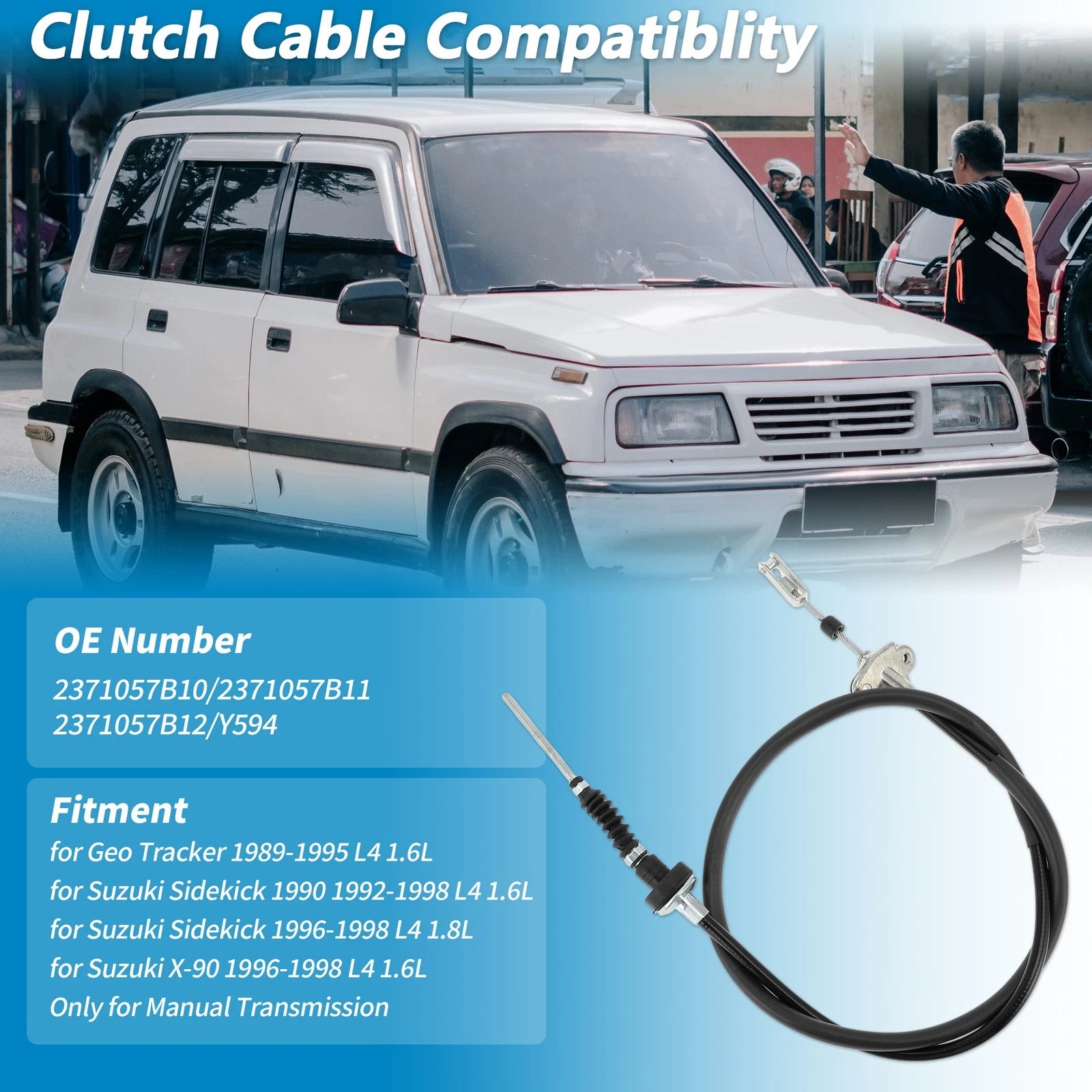 Clutch Cable No.2371057B10 for Suzuki Sidekick X-90, Geo Tracker (1996–1998)