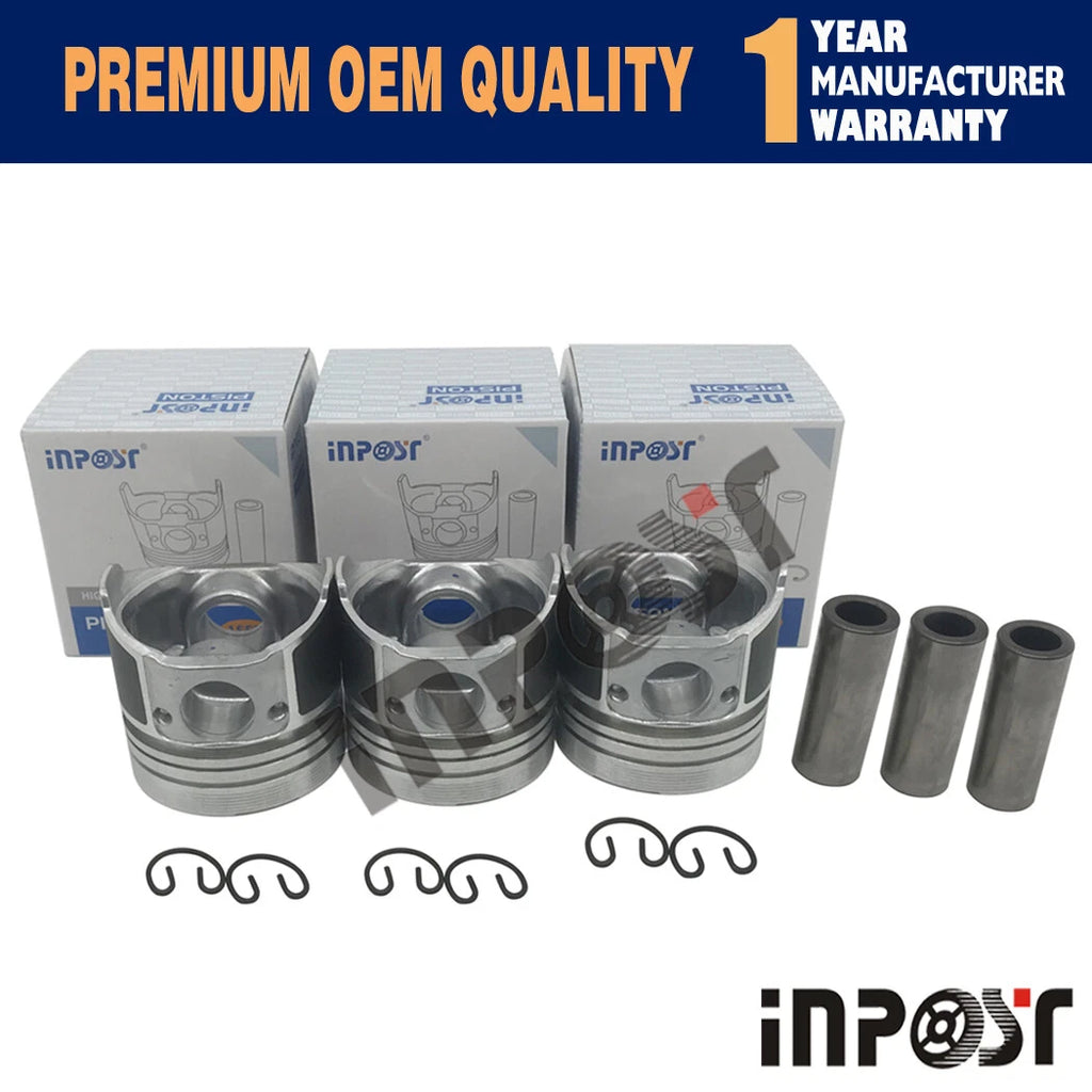 Set of 3 Pistons for Kubota D905 (STD) (16304-2110)