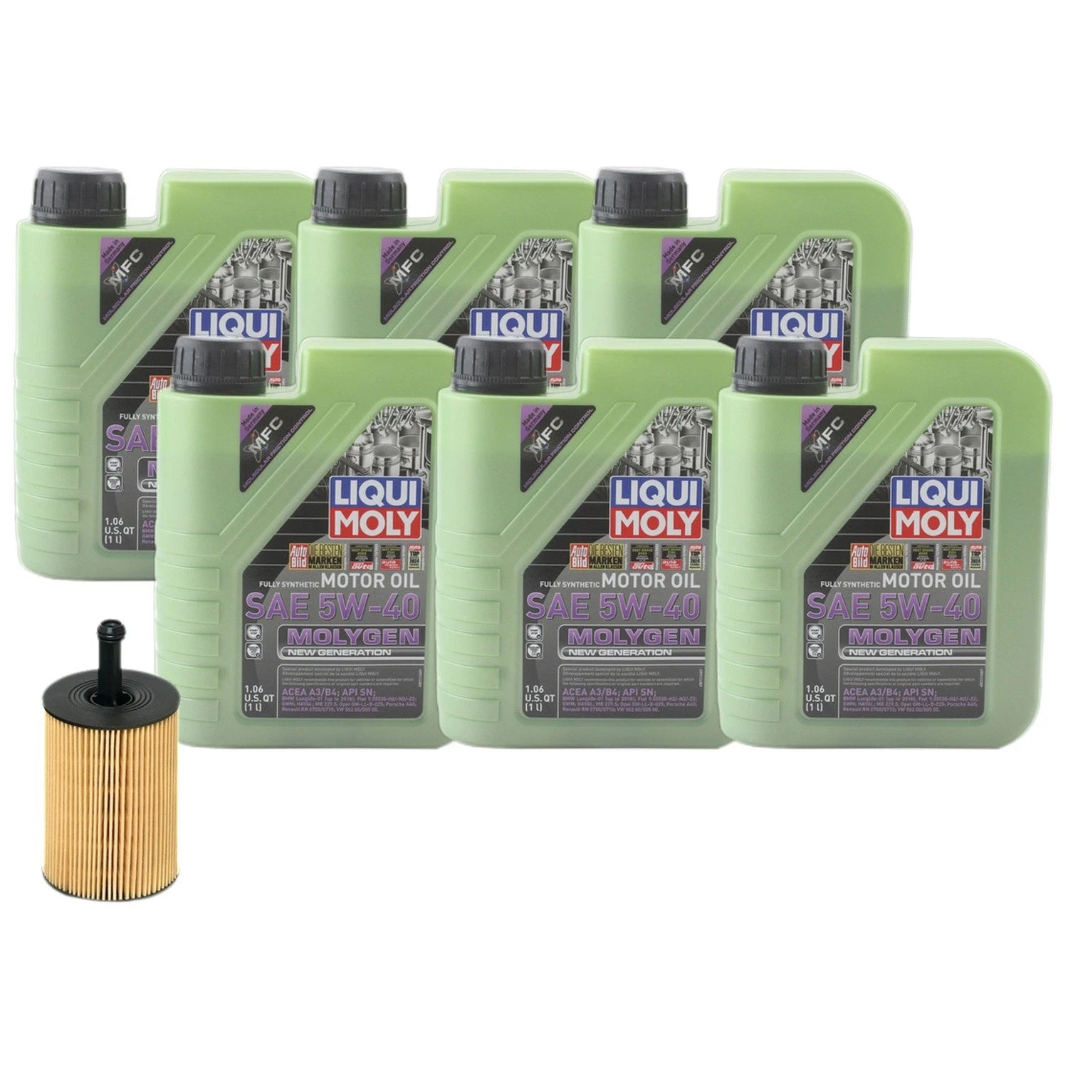 6L Engine Oil Change Kit for Volkswagen Jetta Passat (2011–2021) - Molygen 5W40